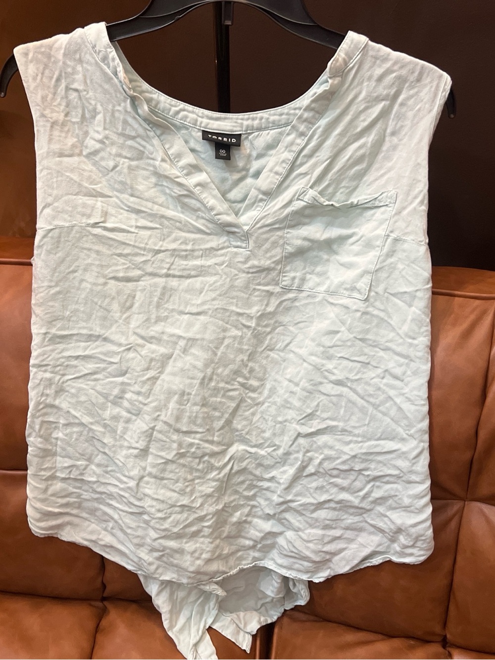 Vero Moda Mint Green V-Neck Sleeveless Pocket Tank